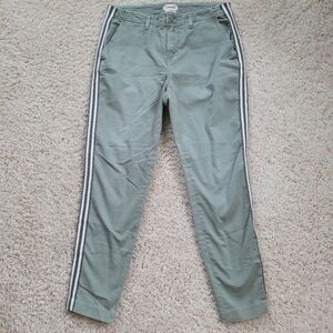 L'AGENCE Jem Skinny High Rise Pants Brigade Pinstripe Green 27 Dusty Green